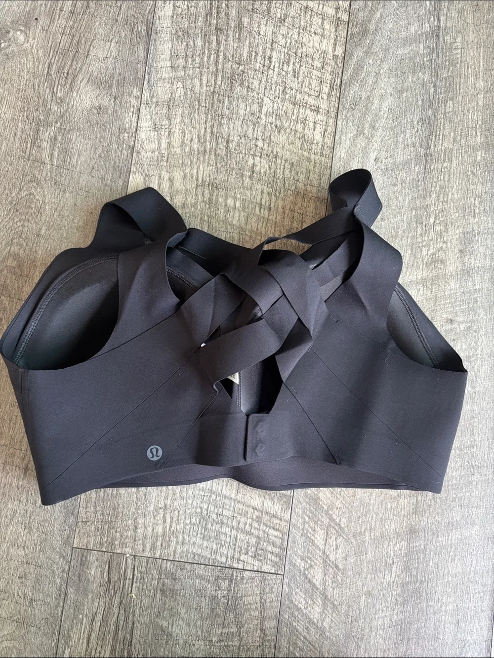 lululemon athletica Black Seamless Padded Sports Bra with Strappy Front